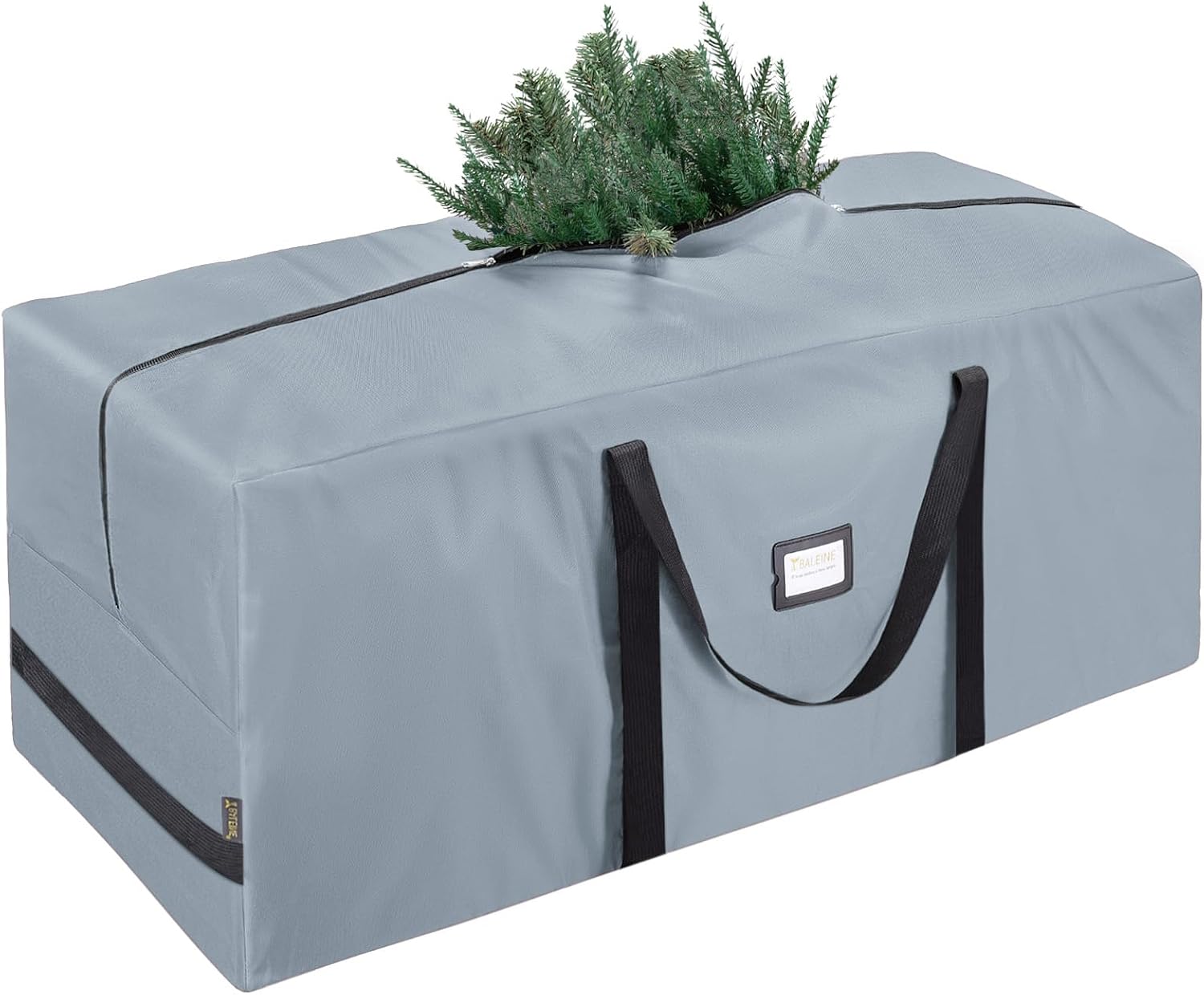 BALEINE 7.5 ft Christmas Tree Storage Bag. Heavy Duty 900D Oxford Fabric with Reinforced Handles and Dual Zippers Wide Opening. Extra Large Storage Container for Trees and Decorations (Grey)
